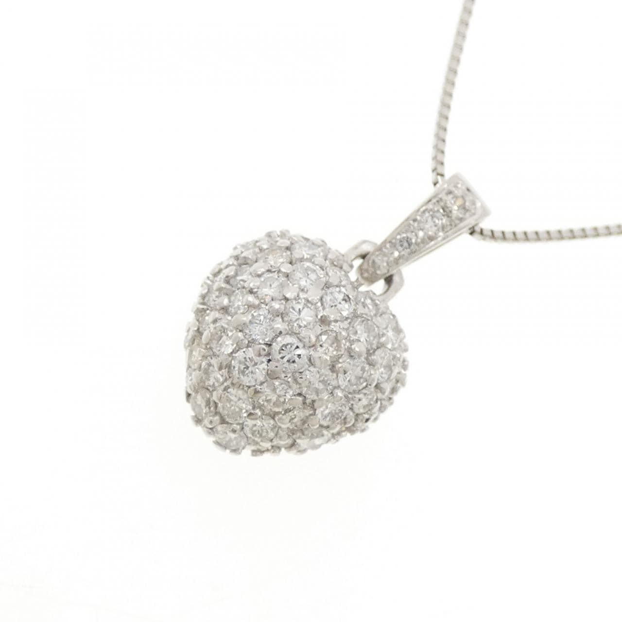 PT900/PT850 ハート ダイヤモンド ネックレス 0.98CT