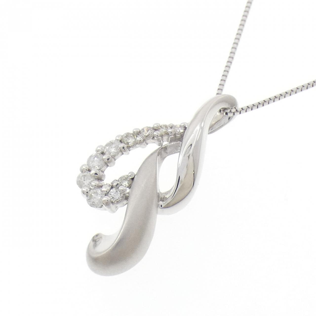 K18WG ダイヤモンド ネックレス 0.20CT