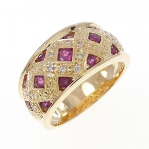 K18YG ルビー リング 0.53CT