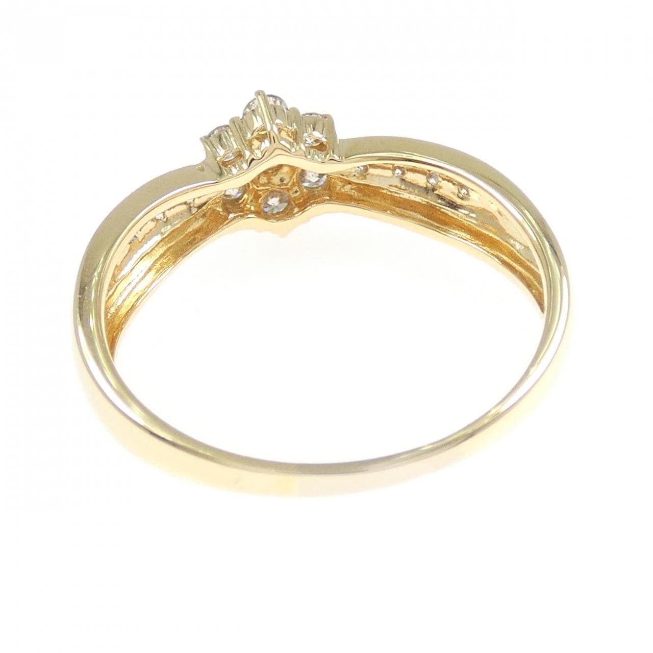 K18YG フラワー ダイヤモンド リング 0.50CT