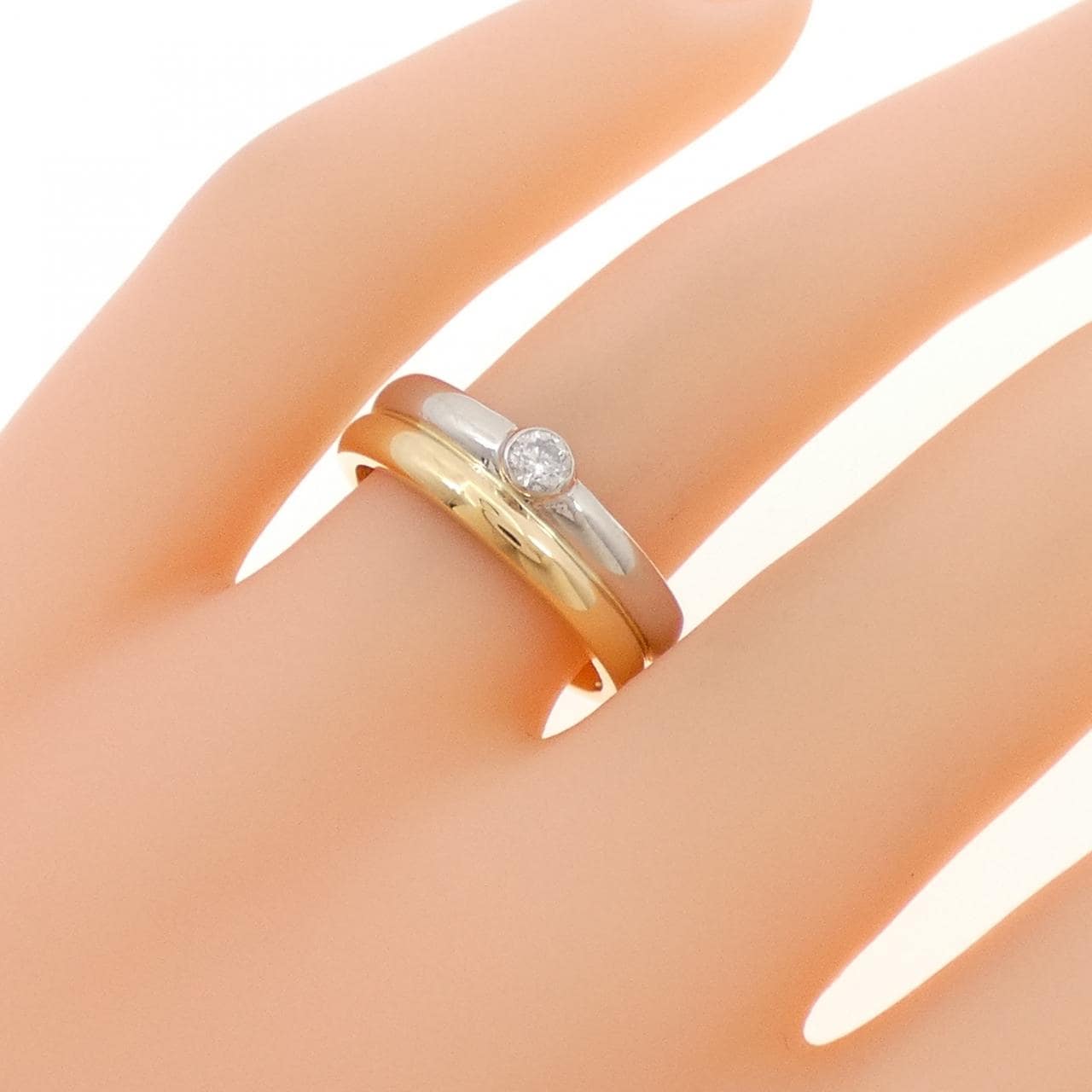K18YG/PT900 ダイヤモンド リング 0.11CT
