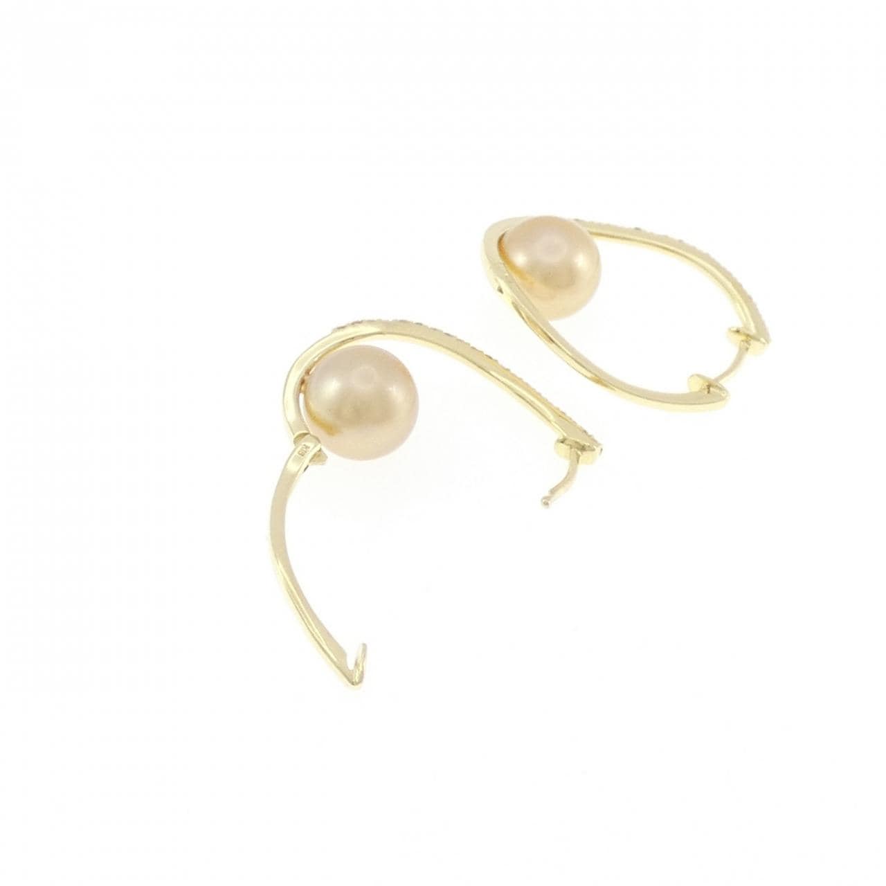 K18YG 白蝶パール ピアス 8.5mm