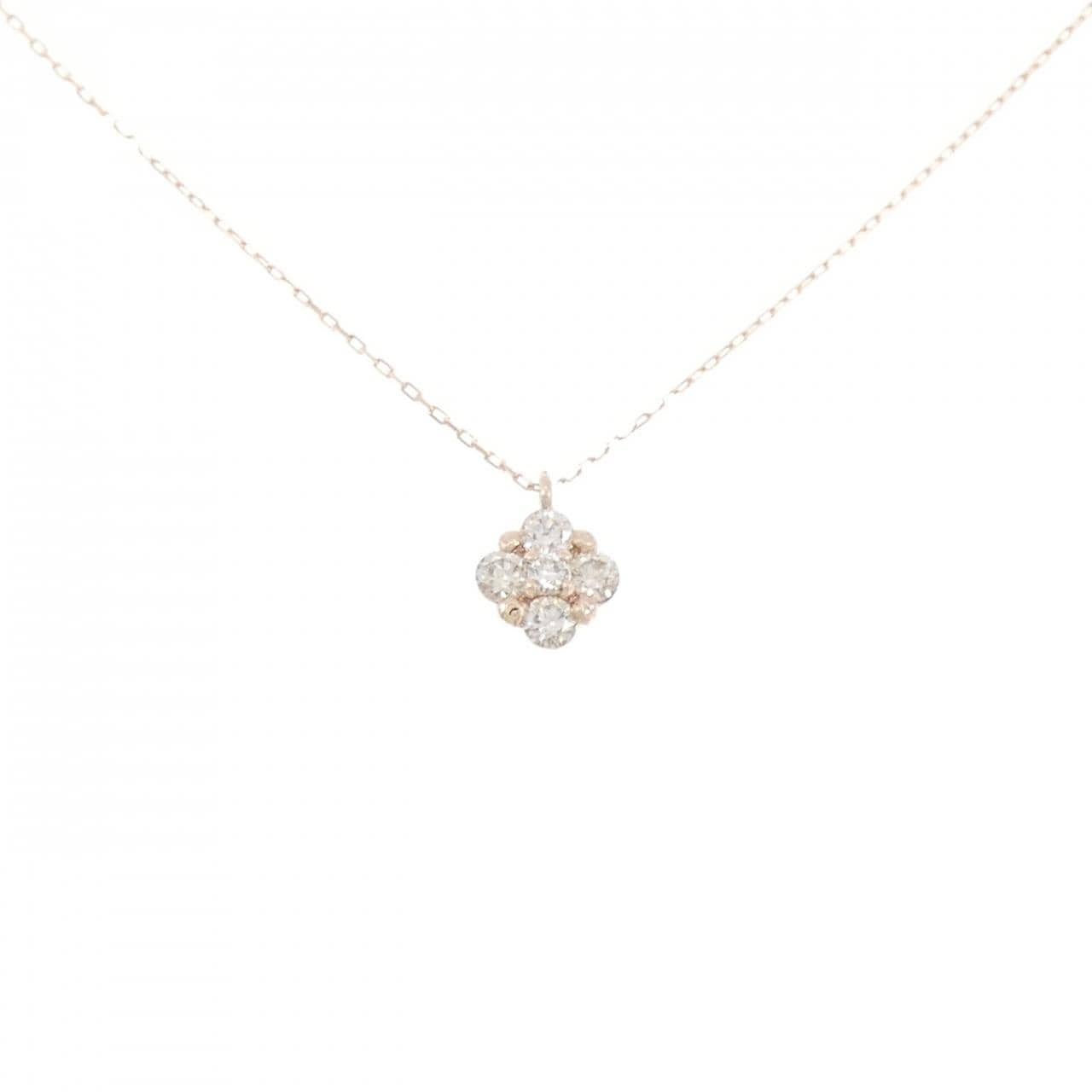 【新品】K10PG ダイヤモンド ネックレス 0.20CT