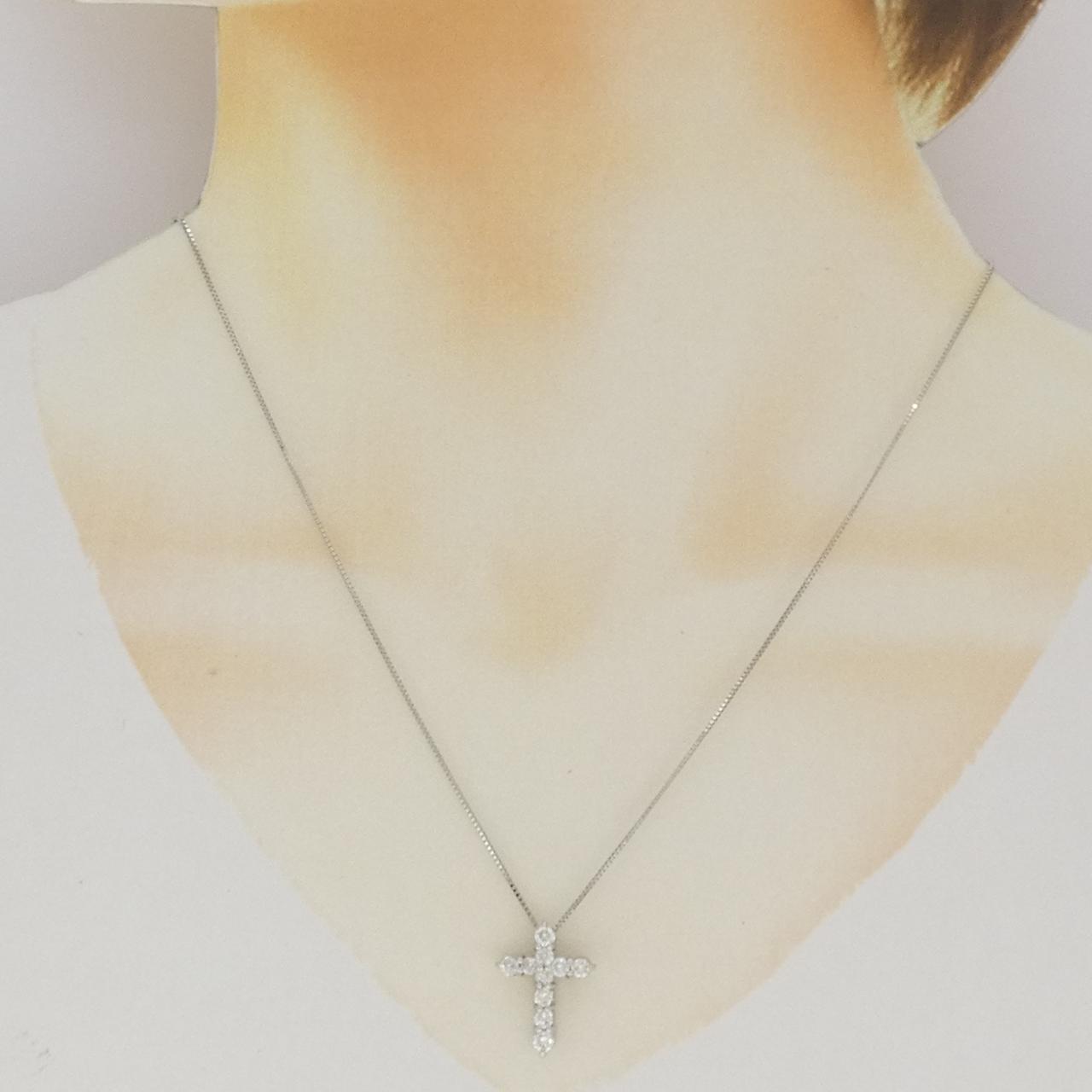 PT900/PT850 クロス ダイヤモンド ネックレス 0.70CT