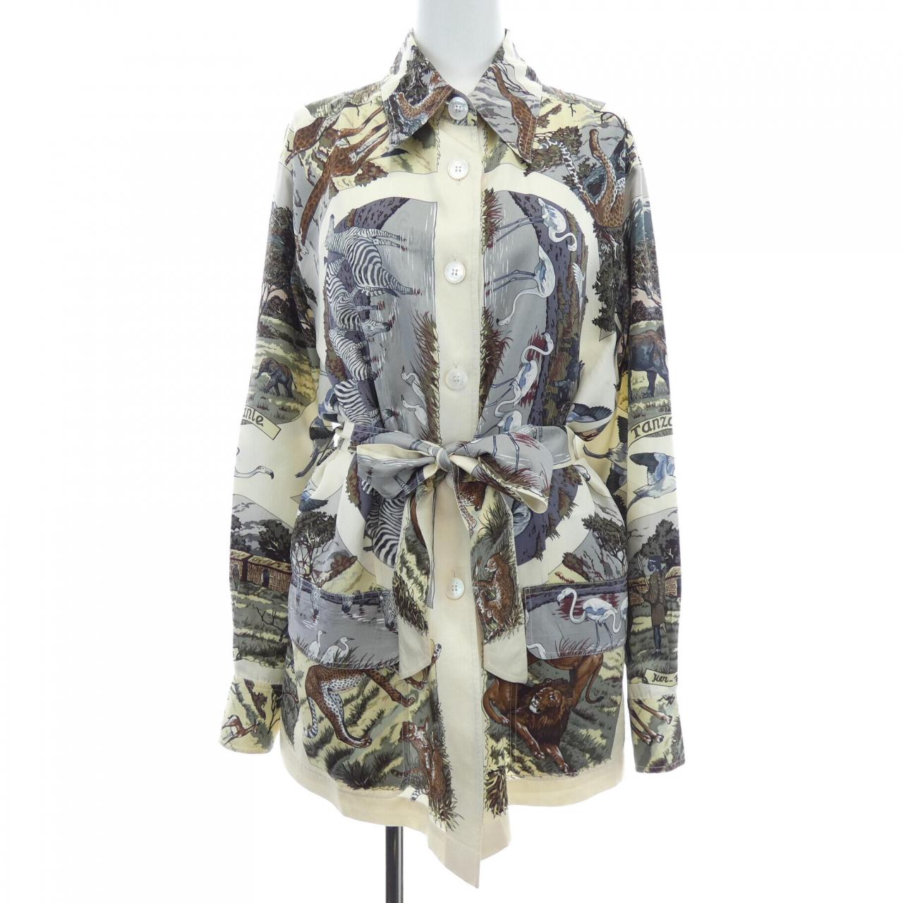 【ヴィンテージ】エルメス HERMES TANZANIE ツイルレーヌ. シャツ