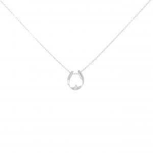 K10WG ホースシュー ダイヤモンド ネックレス 0.01CT