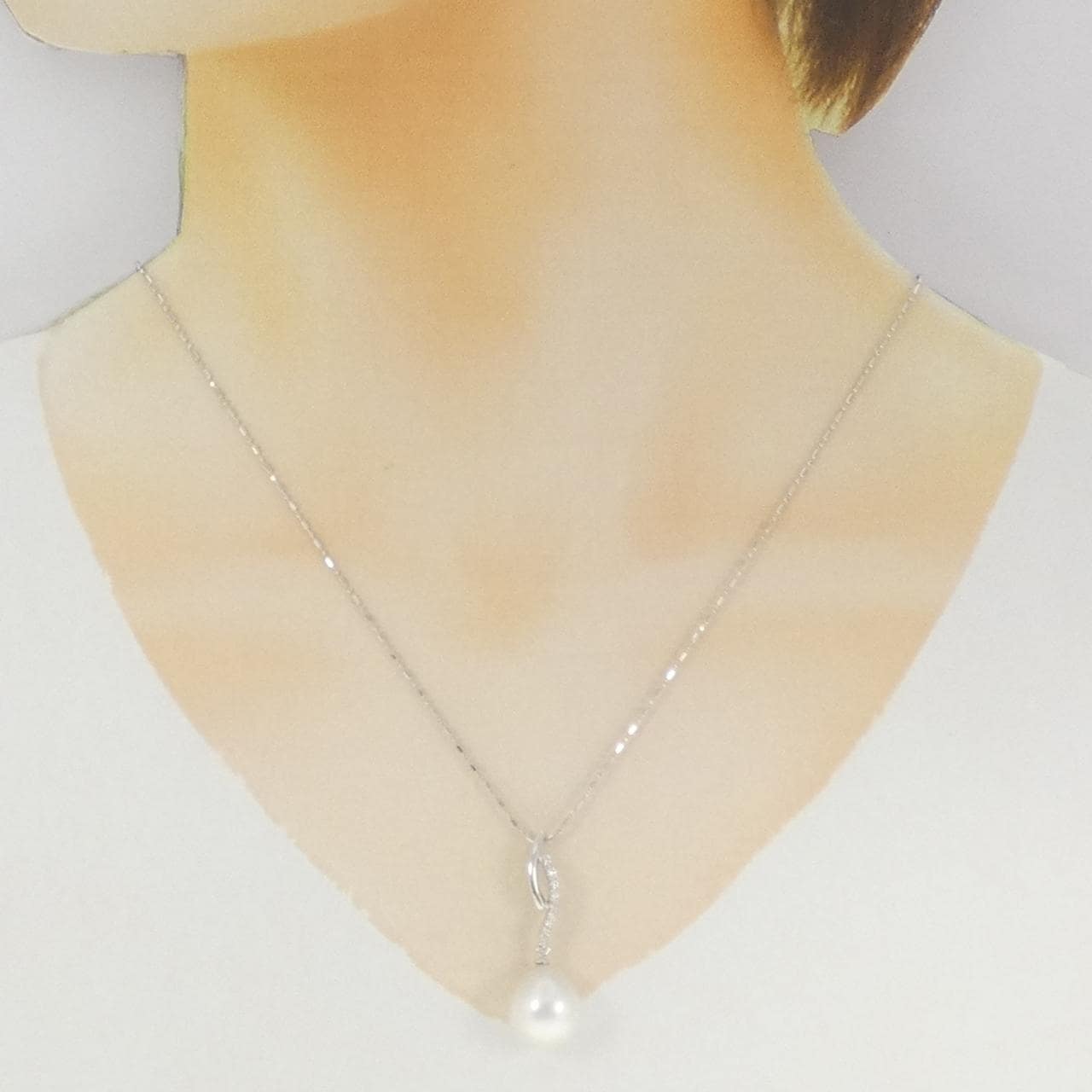 K18WG 白蝶パール ネックレス 11.4mm