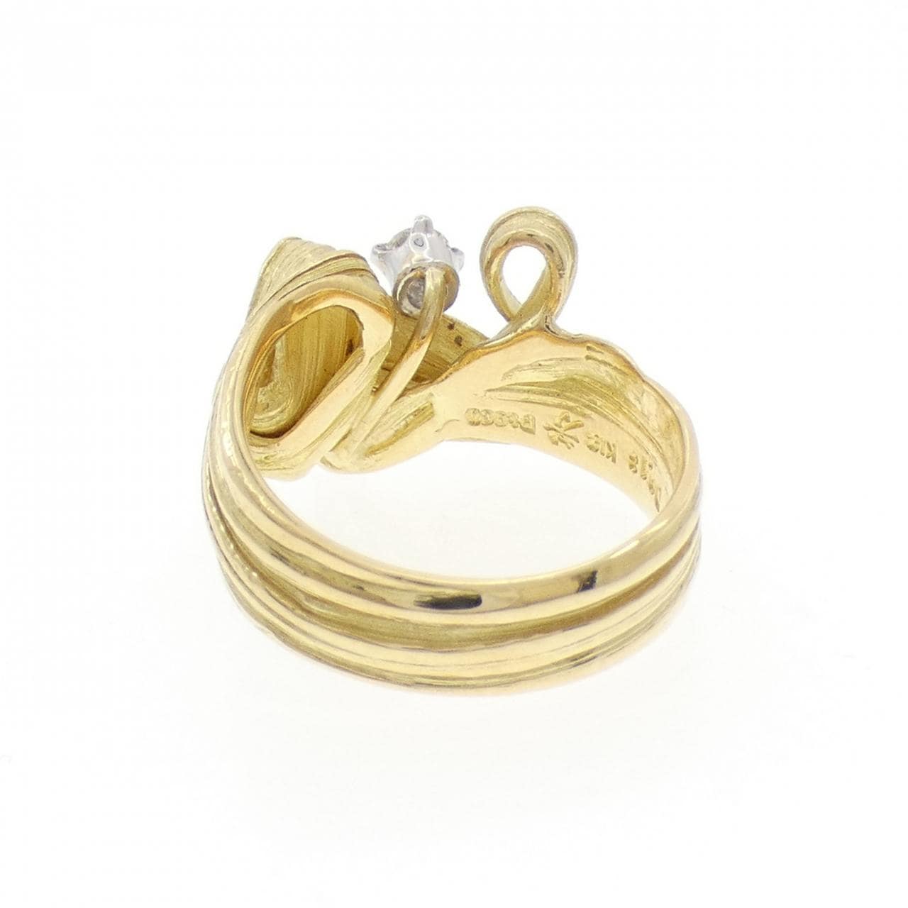 K18YG/PT900钻石戒指 0.13克拉