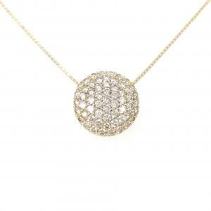 K18YG パヴェ ダイヤモンド ネックレス 1.20CT