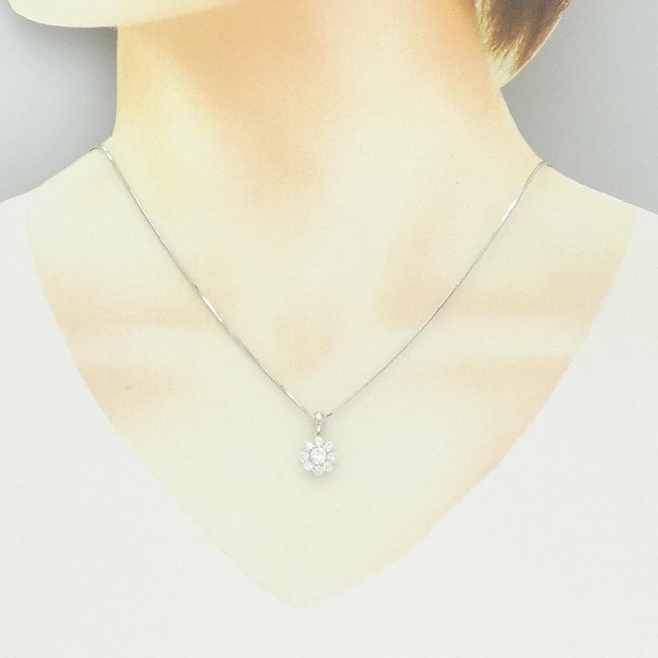 PT900/PT850 ダイヤモンド ネックレス 0.294CT G VS1 Fair