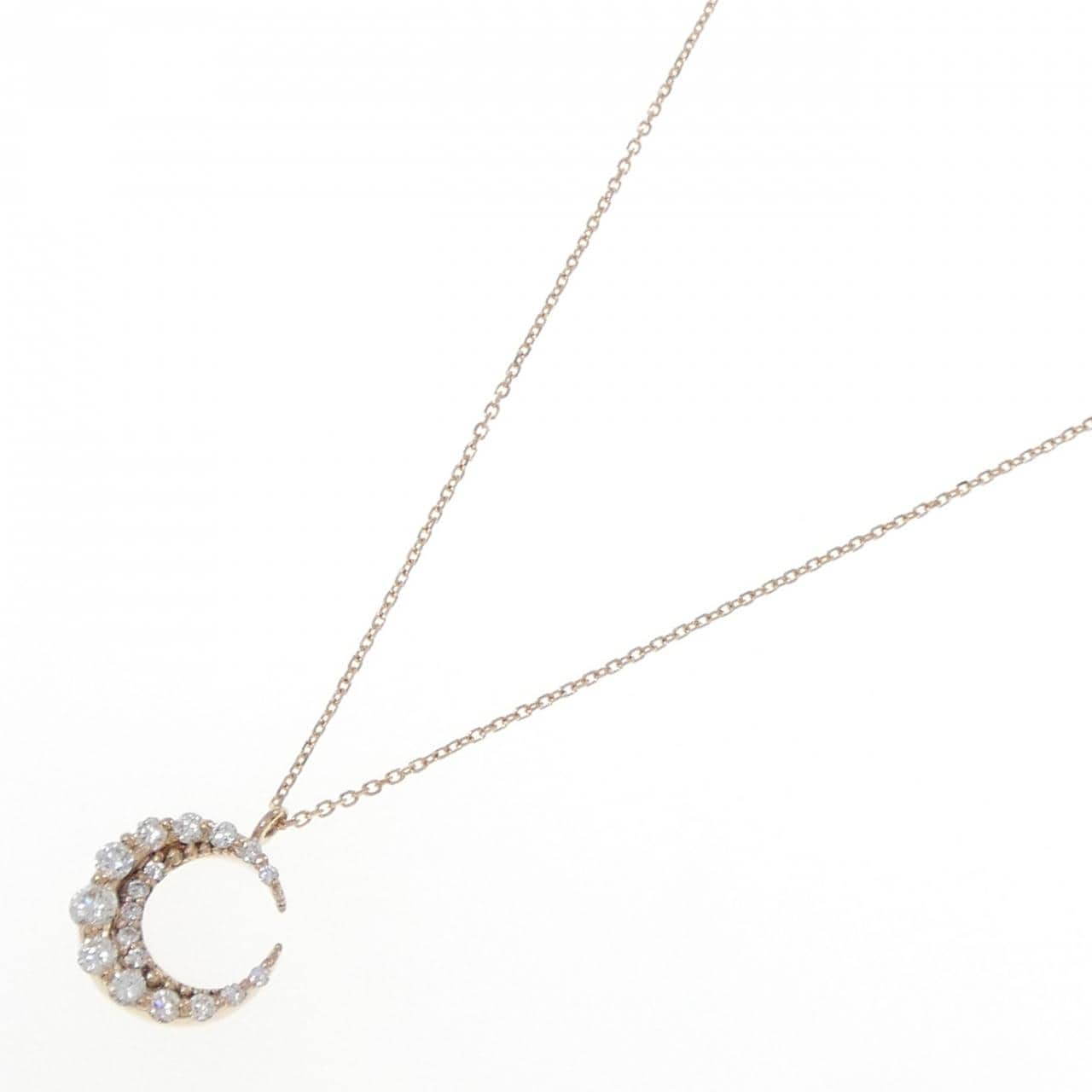 K18PG ムーン ダイヤモンド ネックレス 0.33CT