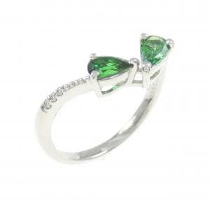 【新品】PT グリーンガーネット リング 0.41CT