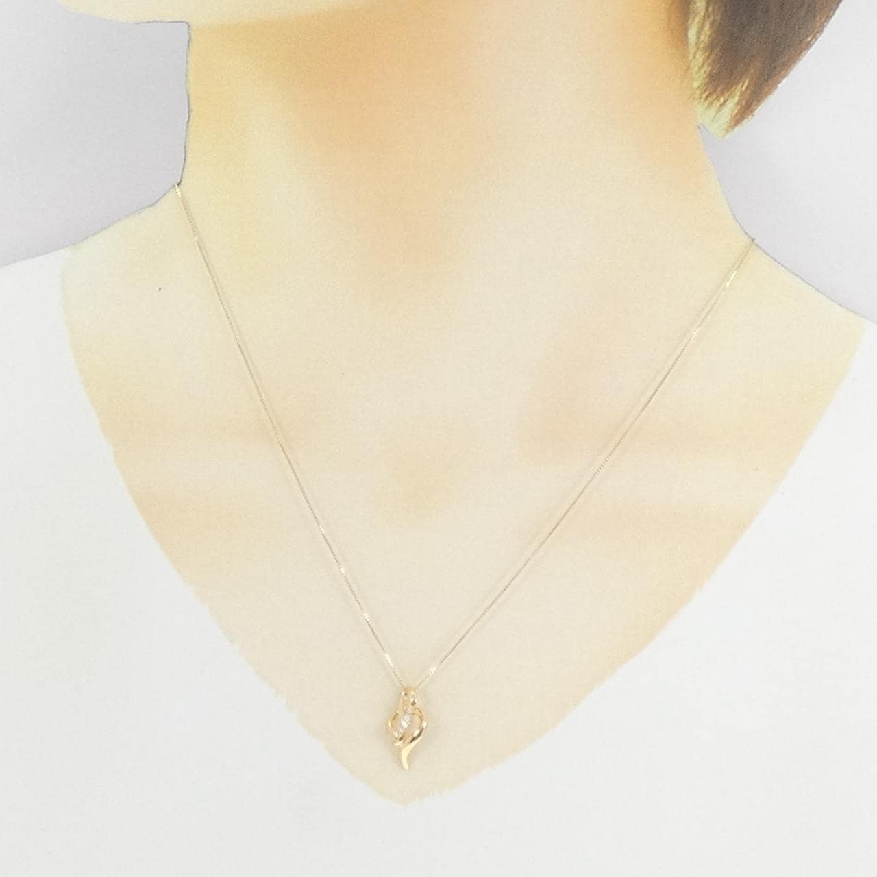 K18YG ダイヤモンド ネックレス 0.06CT