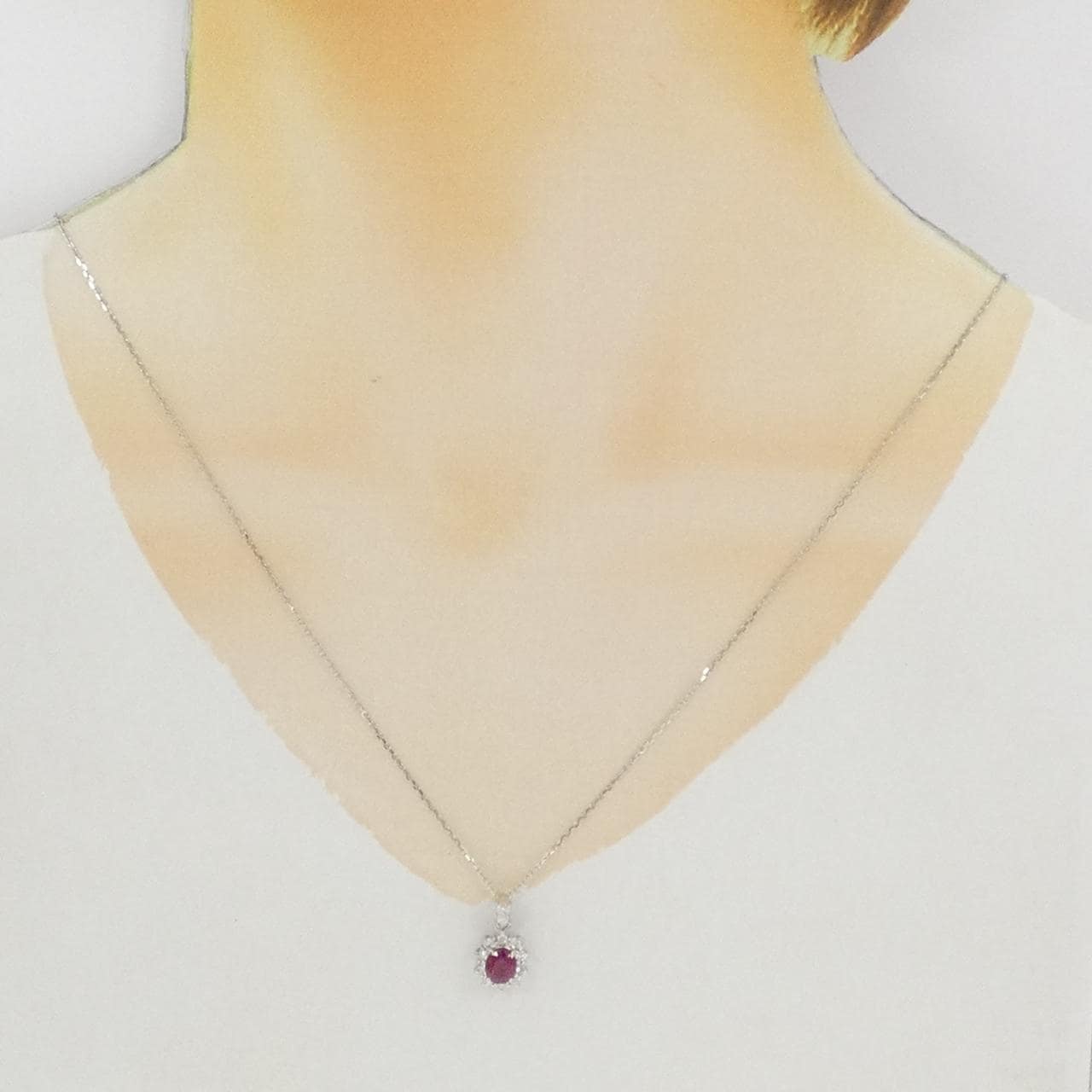 PT900/PT850 ルビー ネックレス 1.14CT