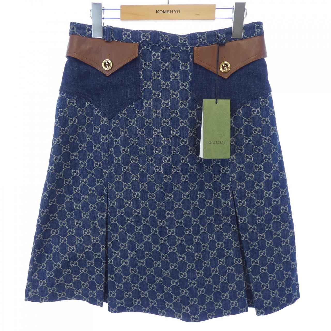 グッチ GUCCI ウォッシュド オーガニックデニムスカート 651415 XDBLL スカート