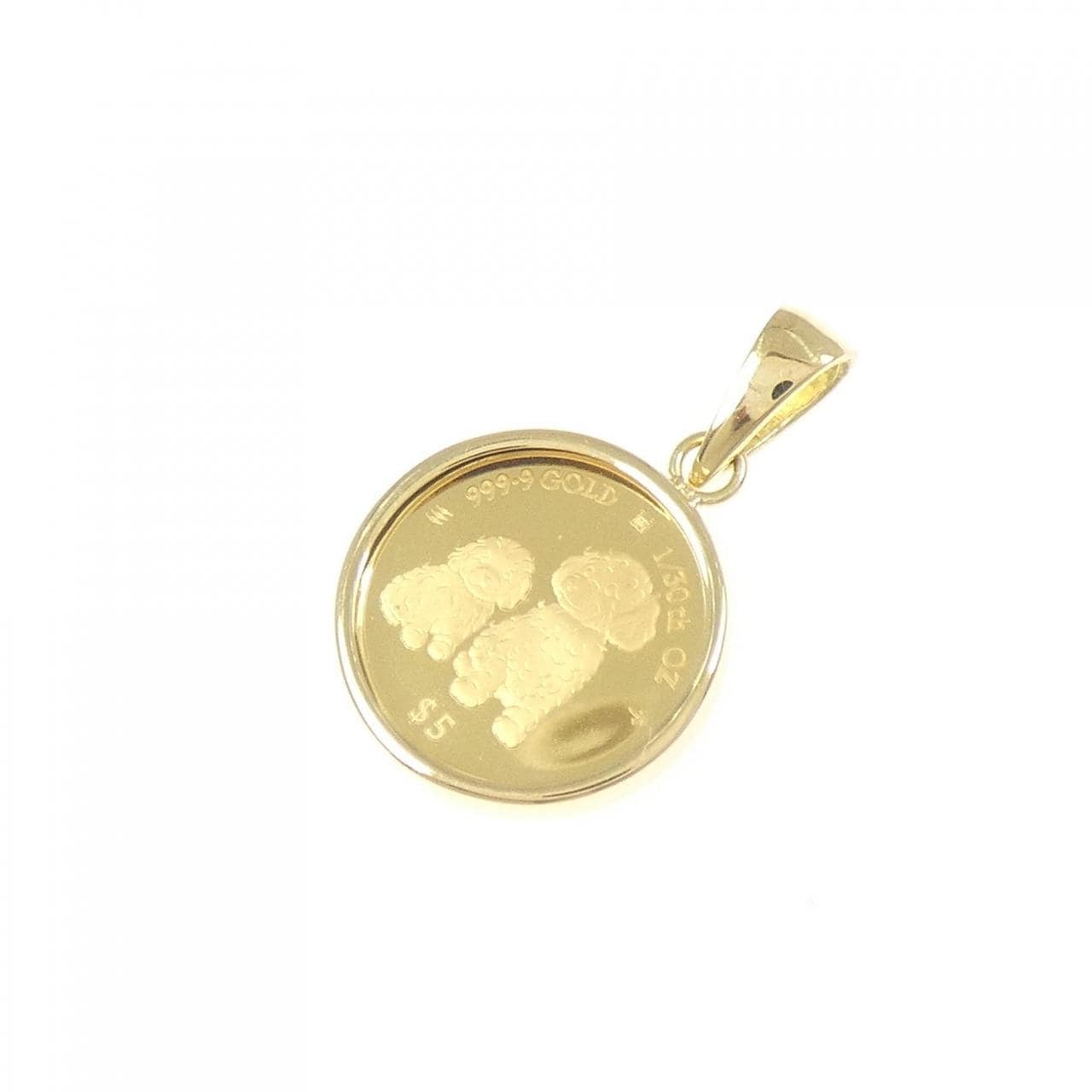 K18YG(枠) コイン ペンダント