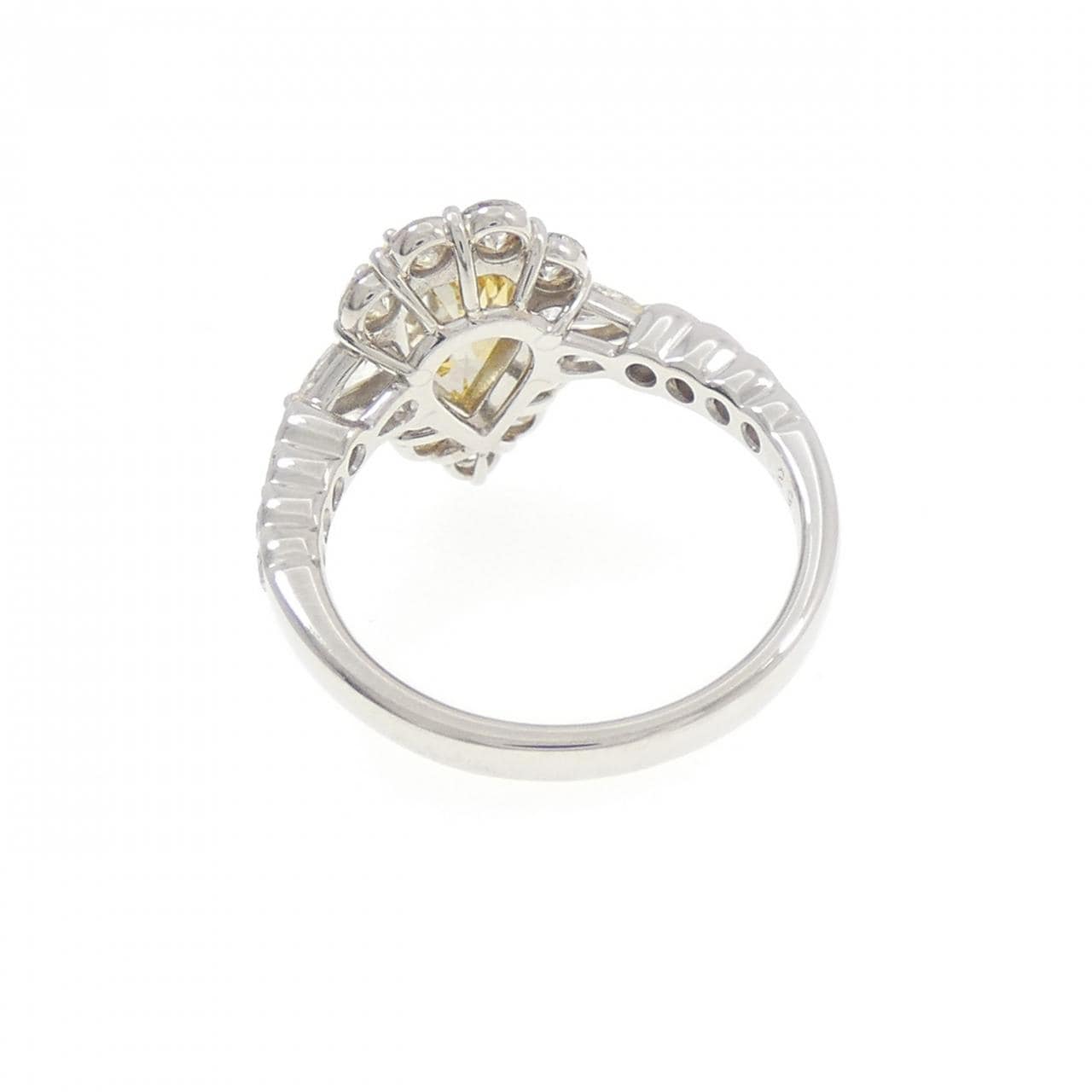 PT900 ダイヤモンド リング 1.291CT FDY SI2 ファンシーカット