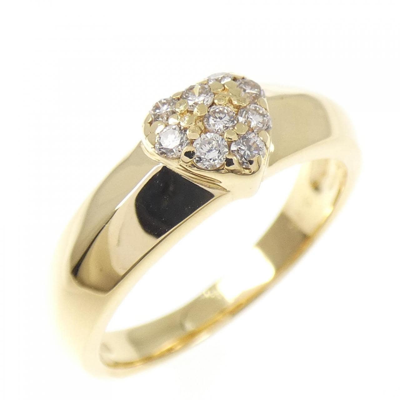 K18YG ハート ダイヤモンド リング 0.16CT
