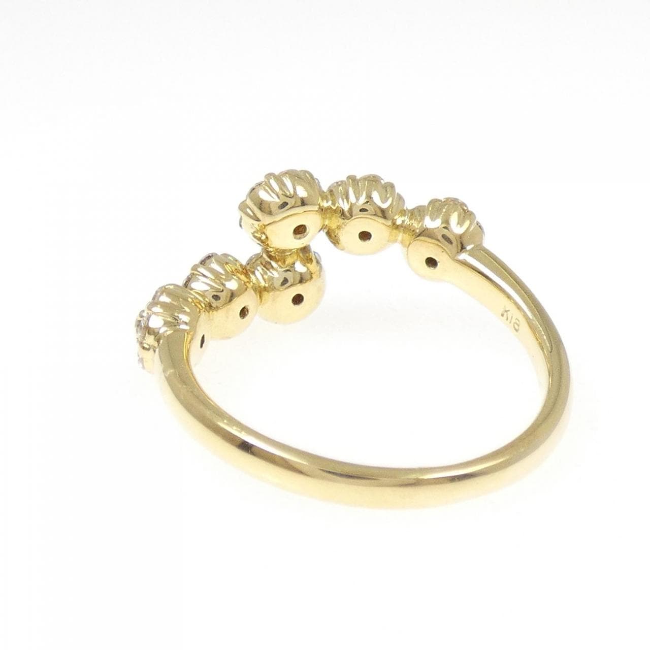 K18YG フラワー ダイヤモンド リング 0.55CT