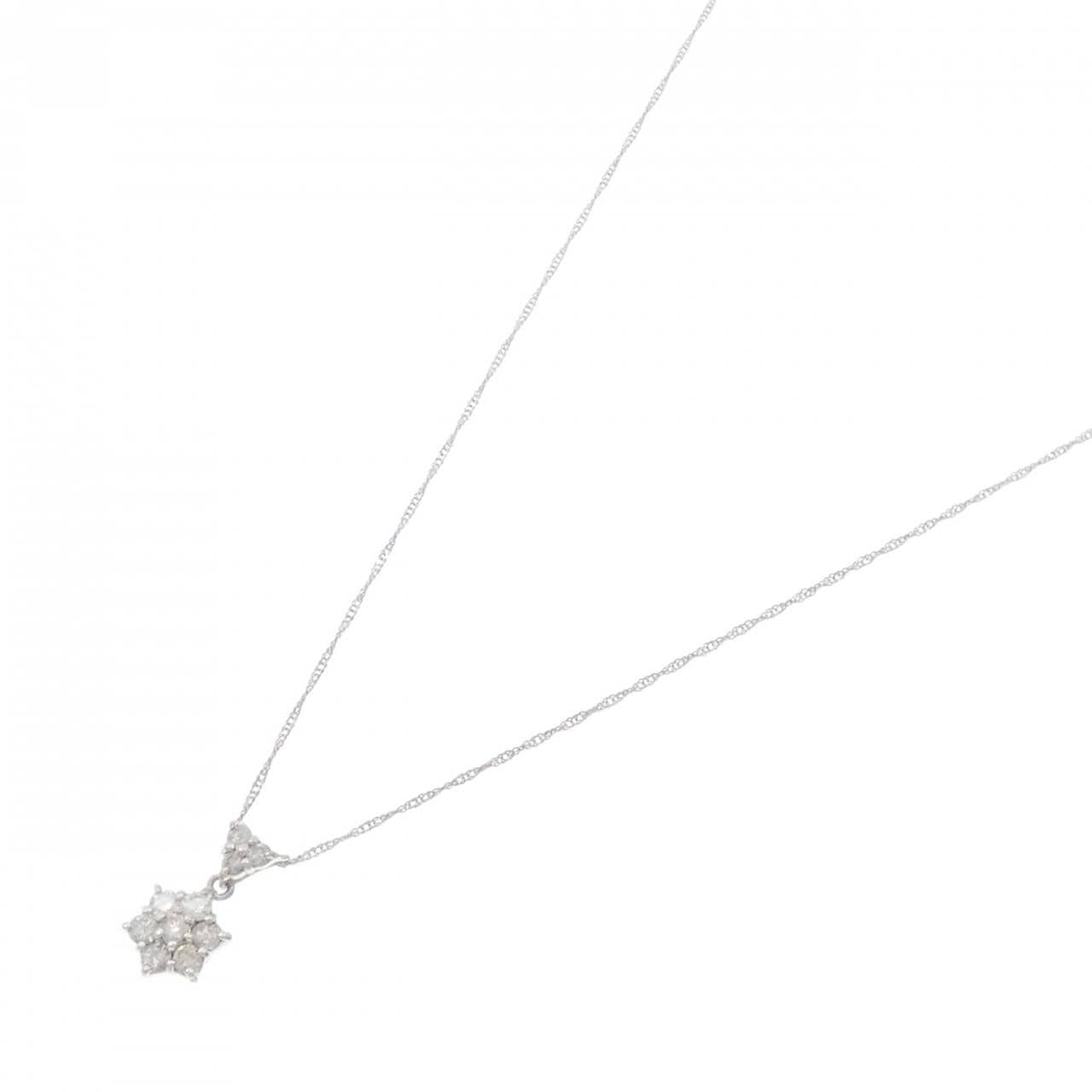K18WG ダイヤモンド ネックレス 0.3CT