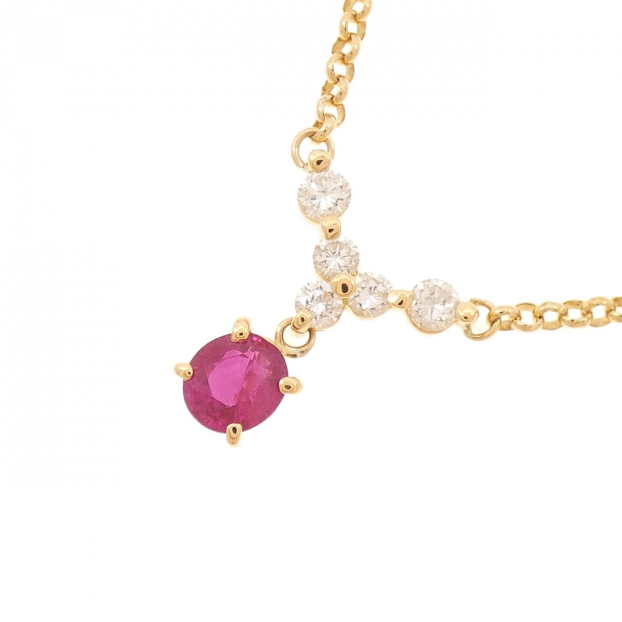 K18YG ルビー ネックレス 0.75CT