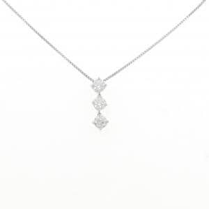 PT900/PT850 スリーストーン ダイヤモンド ネックレス 0.545CT