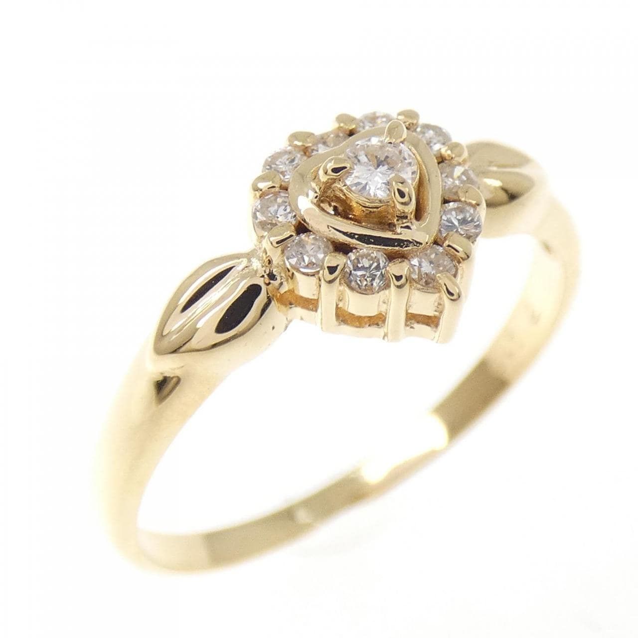 K18YG ハート ダイヤモンド リング 0.12CT