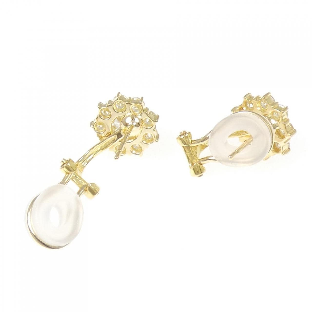 K18YG フラワー ダイヤモンド ピアス 1.94CT
