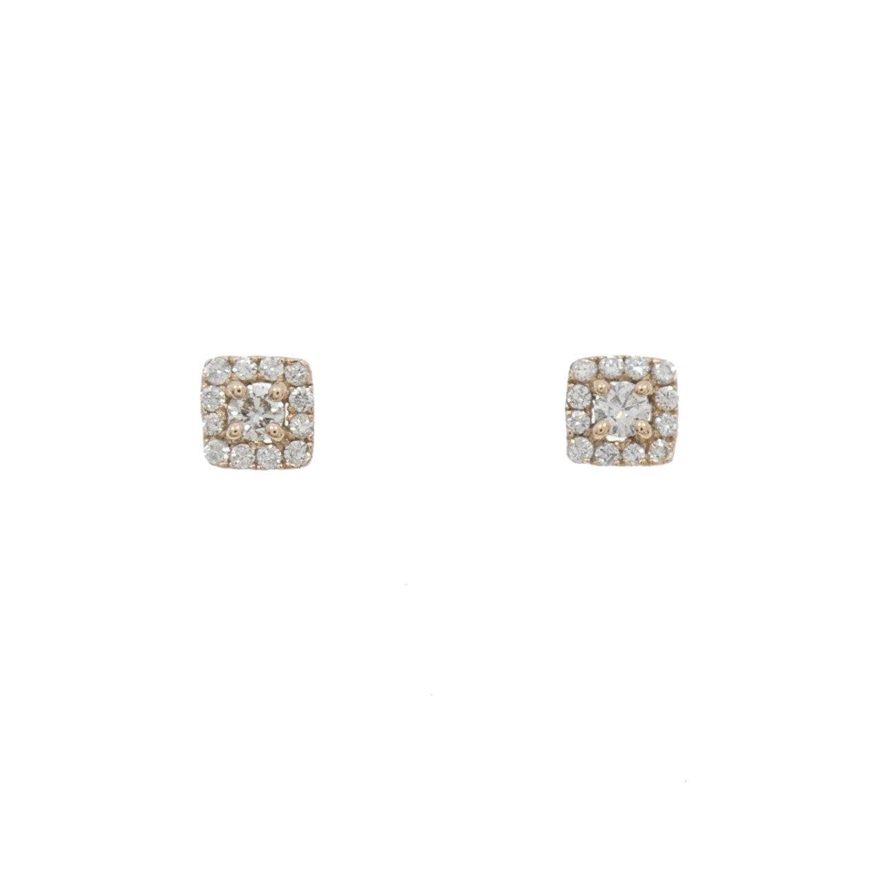 K18PG Diamond earrings 0.18CT