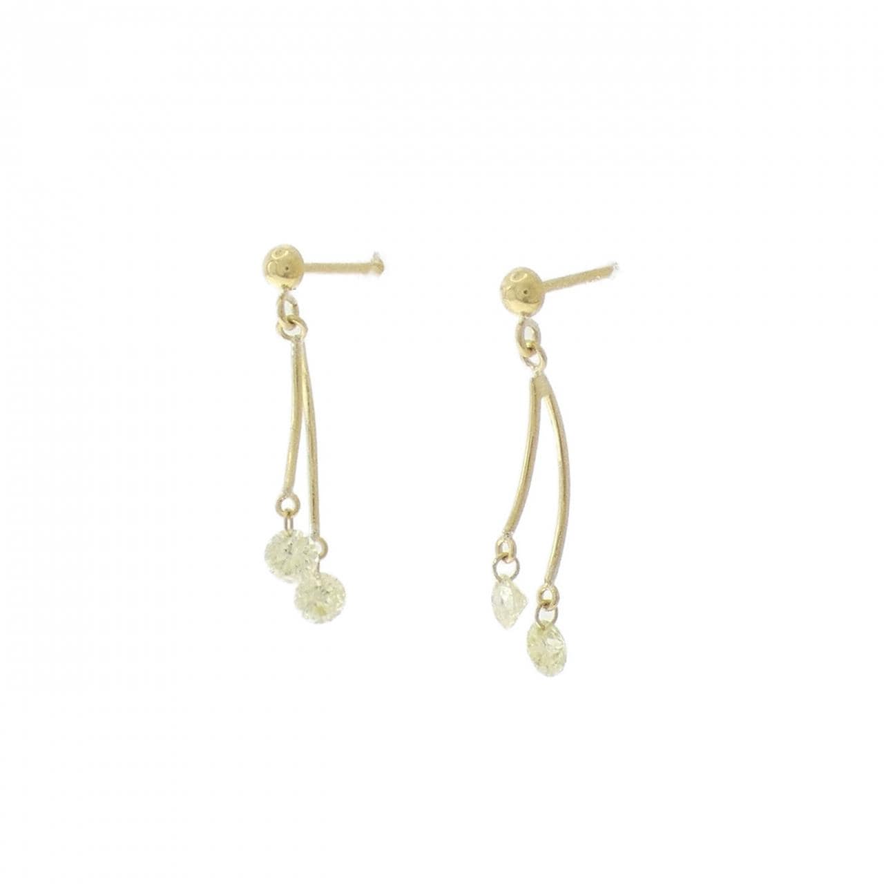 K18YG ダイヤモンド ピアス 0.30CT
