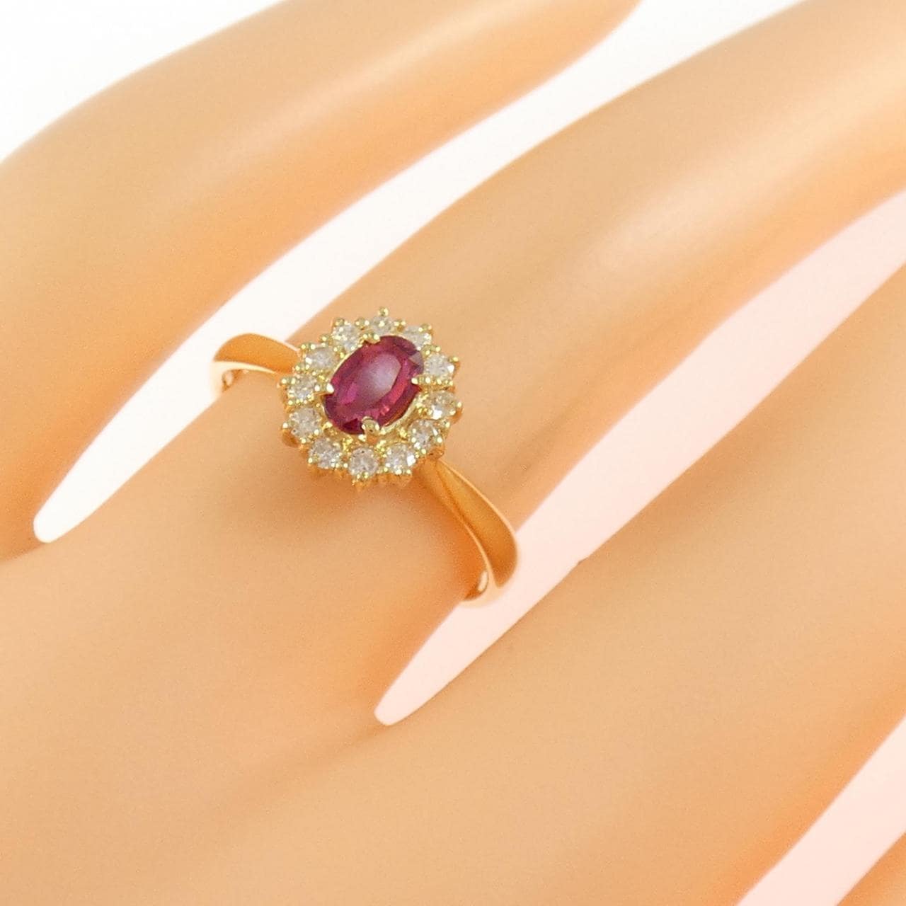 K18YG ルビー リング 0.34CT
