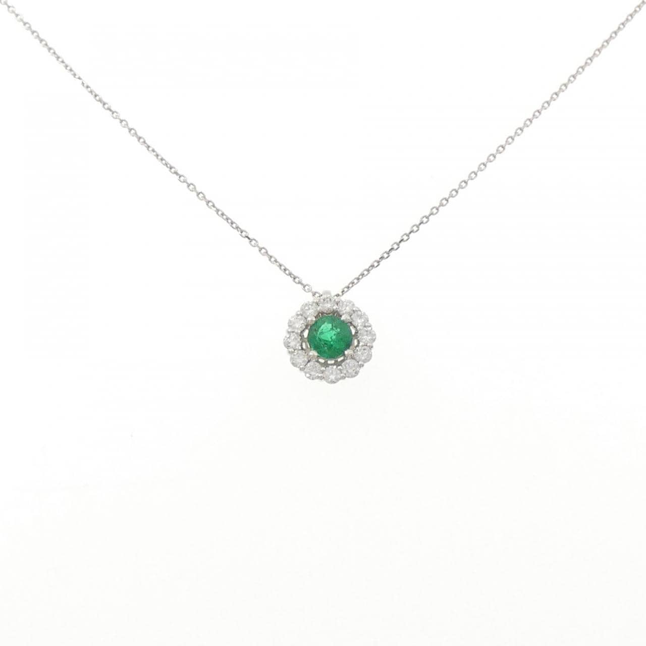 PT950/PT850 エメラルド ネックレス 0.27CT