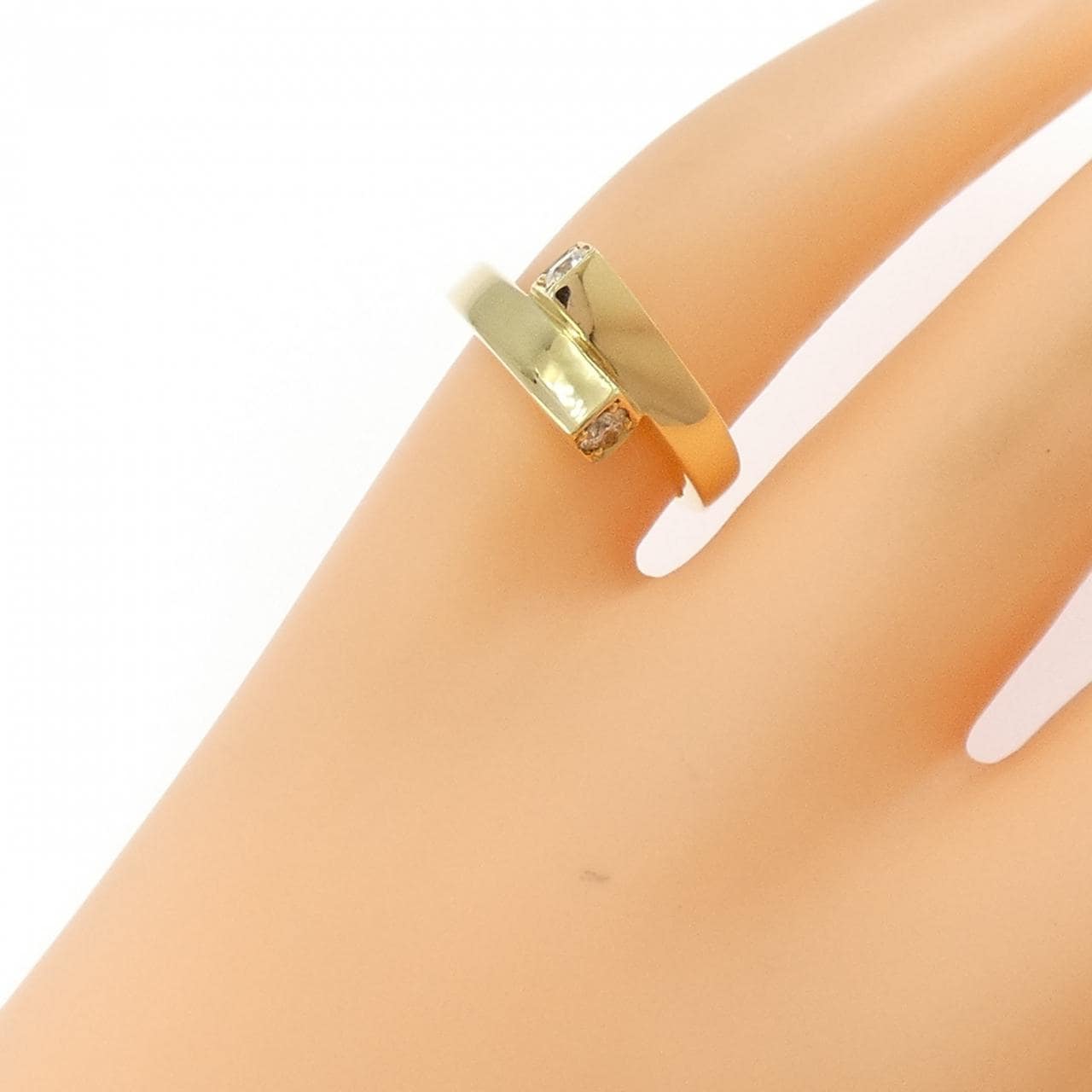 K18YG ダイヤモンド ピンキーリング 0.14CT