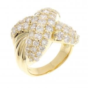 K18YG パヴェ ダイヤモンド リング 3.08CT
