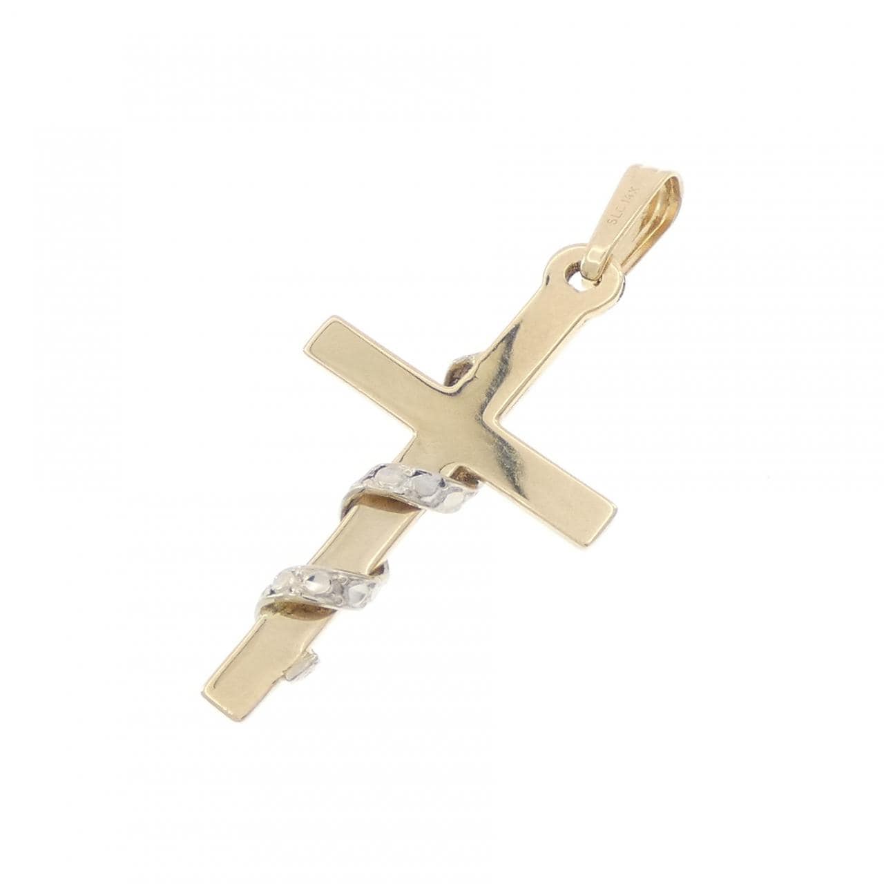 14KYG/14KWG クロス ペンダント