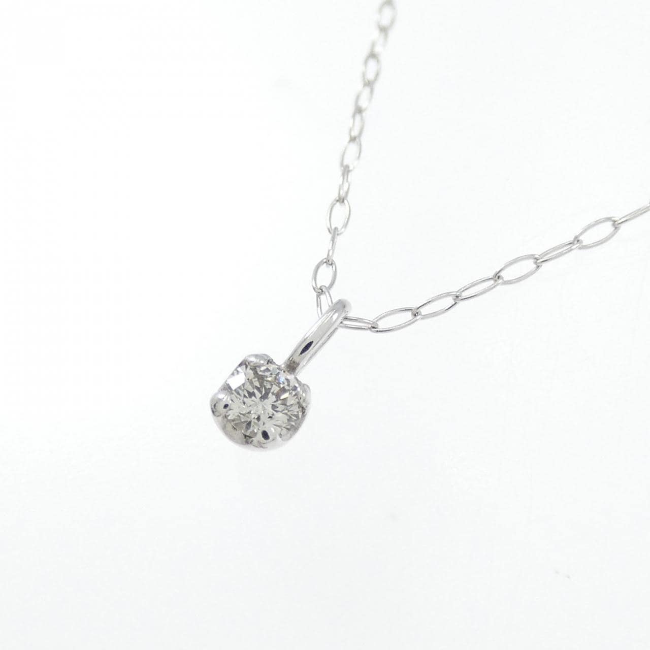 K10WG ソリティア ダイヤモンド ネックレス 0.05CT