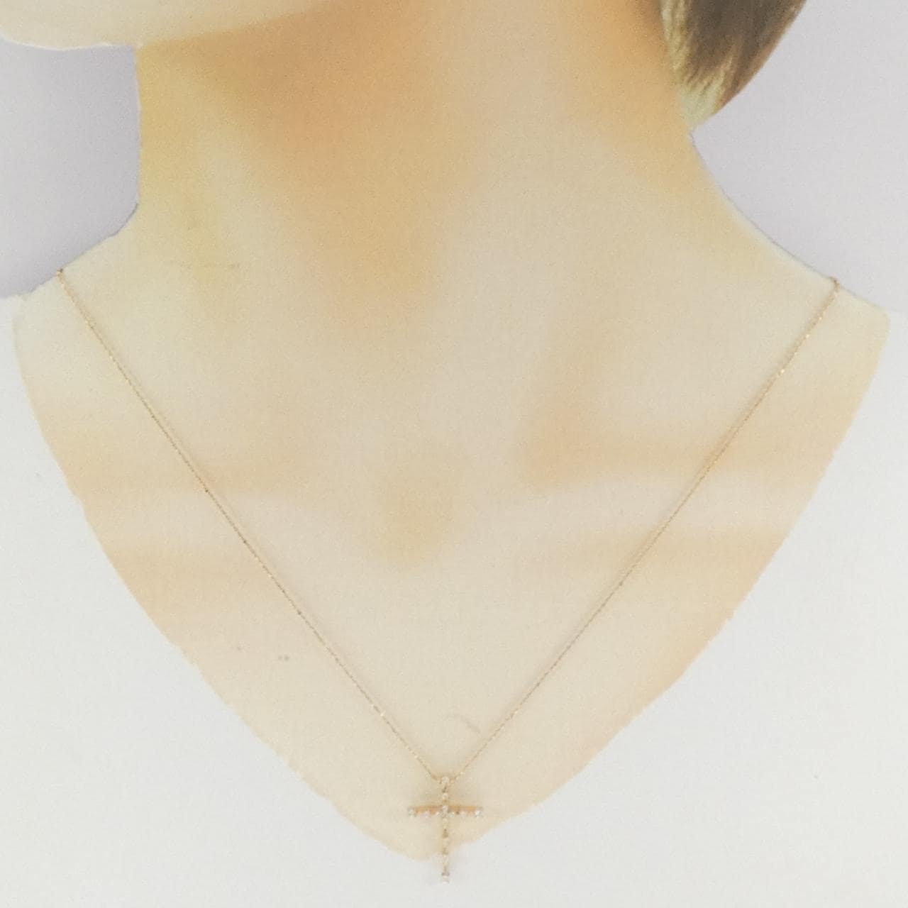 K10PG Cross Diamond Necklace 0.11CT