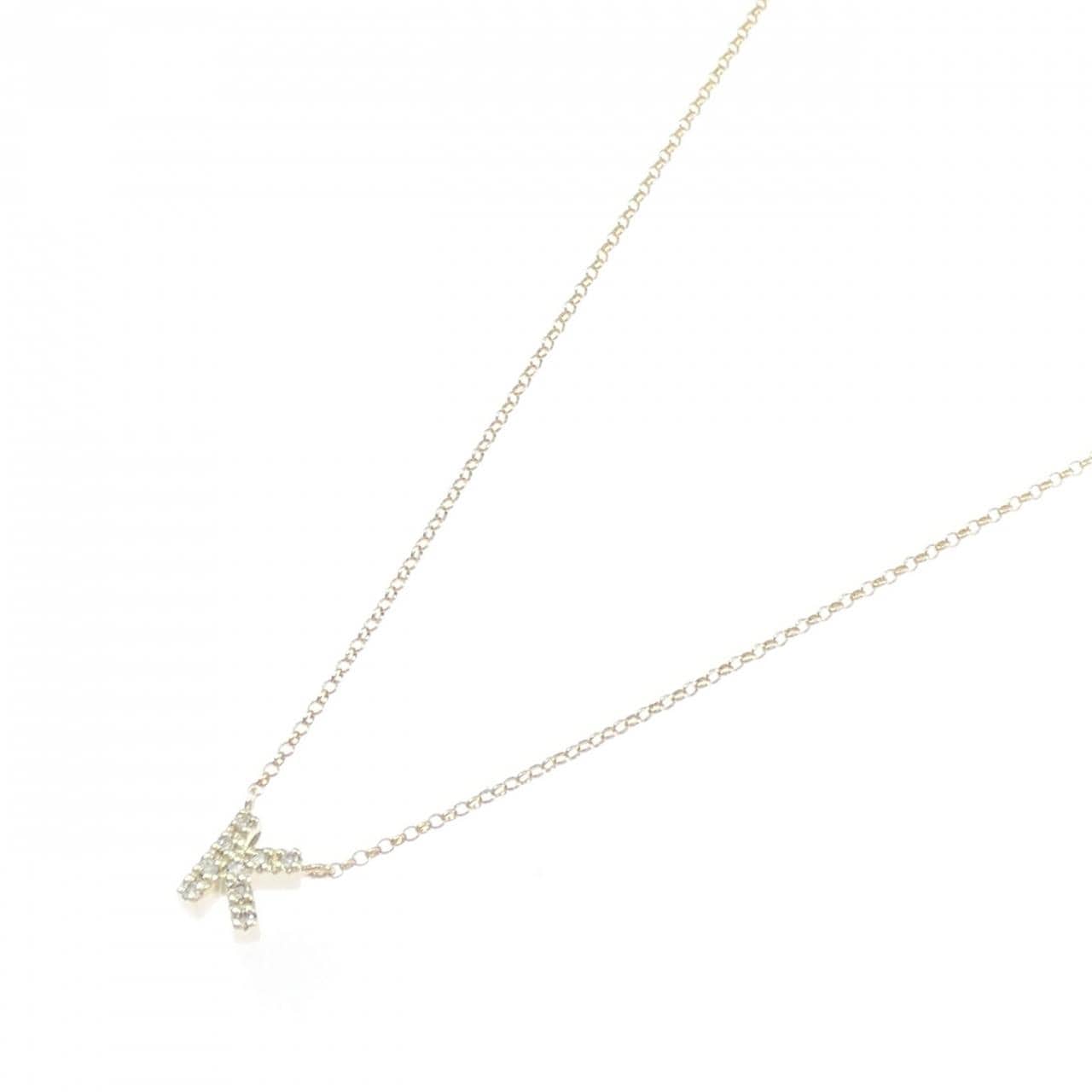 K10YG イニシャルK ダイヤモンド ネックレス 0.04CT