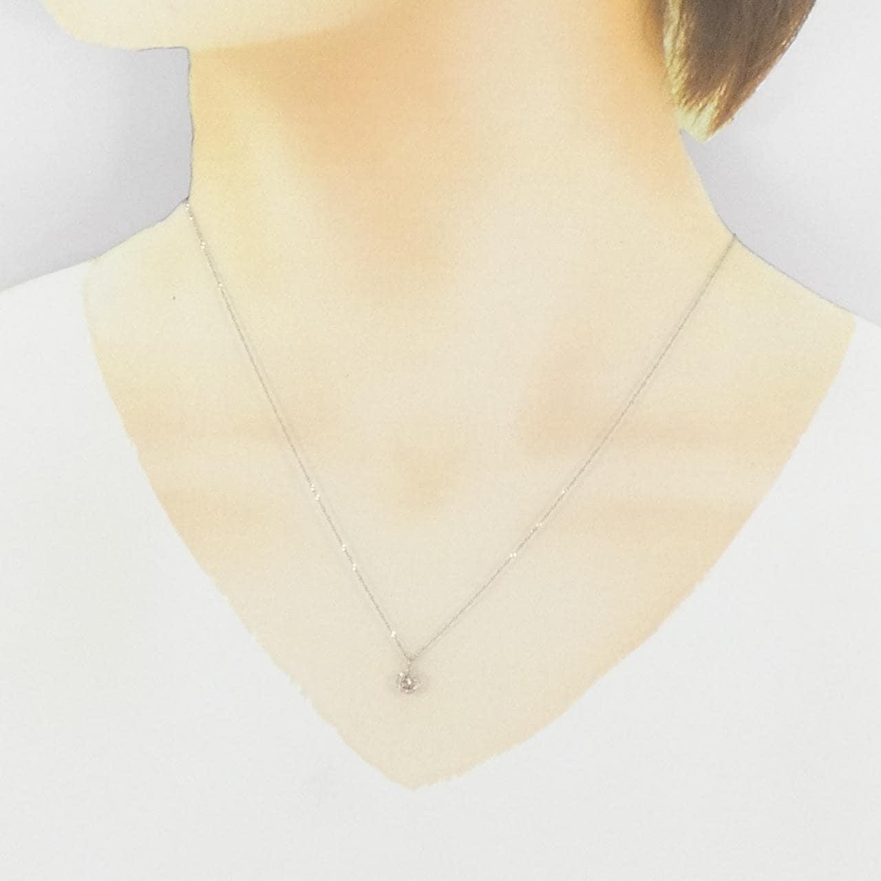 PT999/PT850 ソリティア ダイヤモンド ネックレス 0.5CT