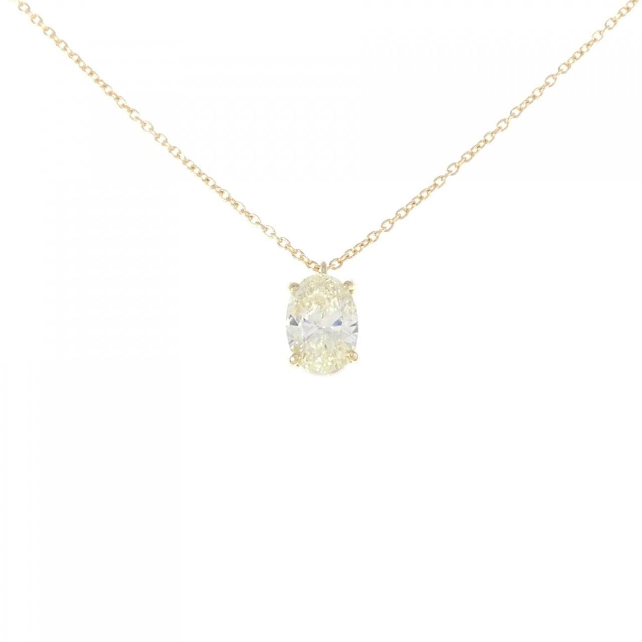[Remake] K18YG Diamond necklace 2.015CT VLY SI2 oval cut