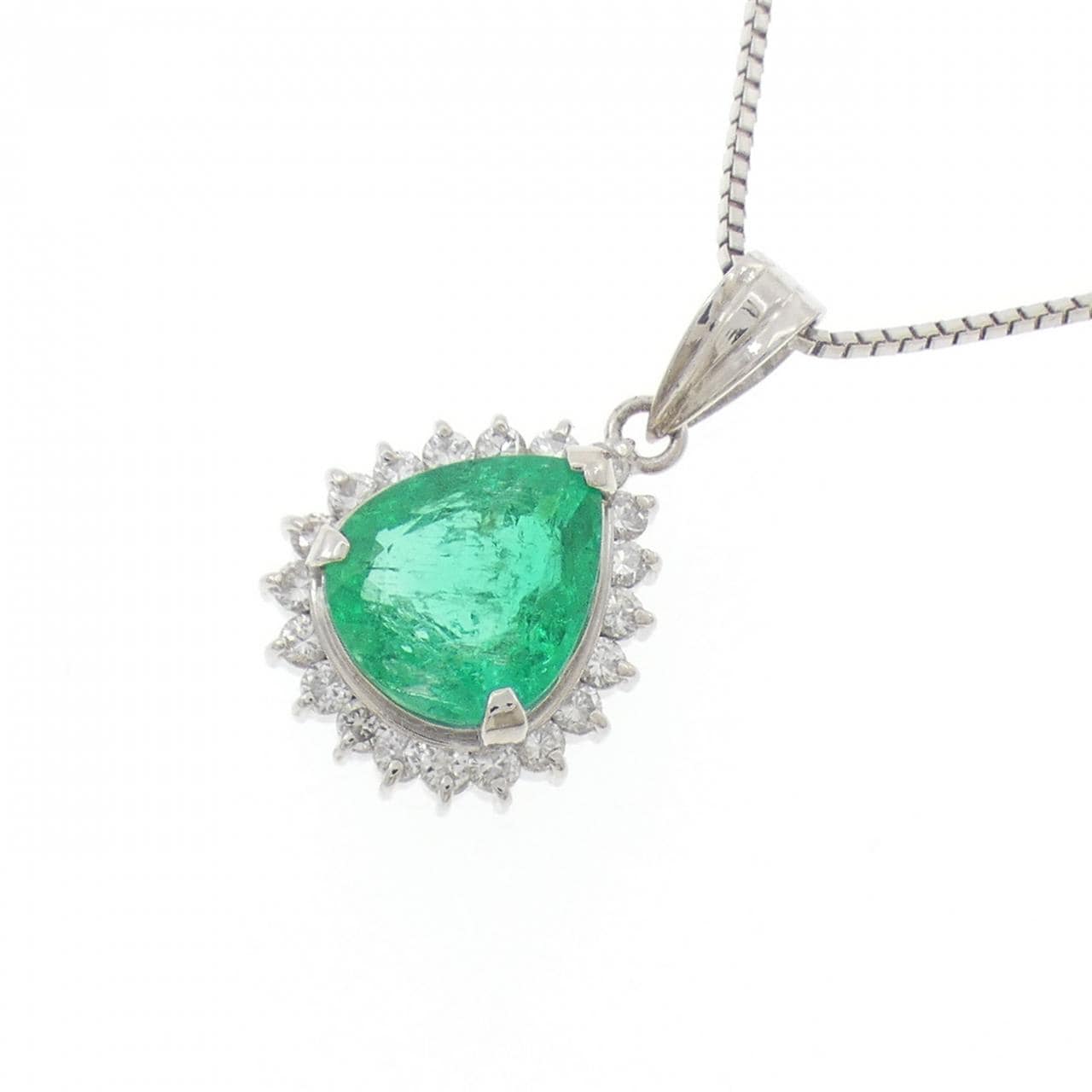 PT900/PT850 エメラルド ネックレス 1.83CT