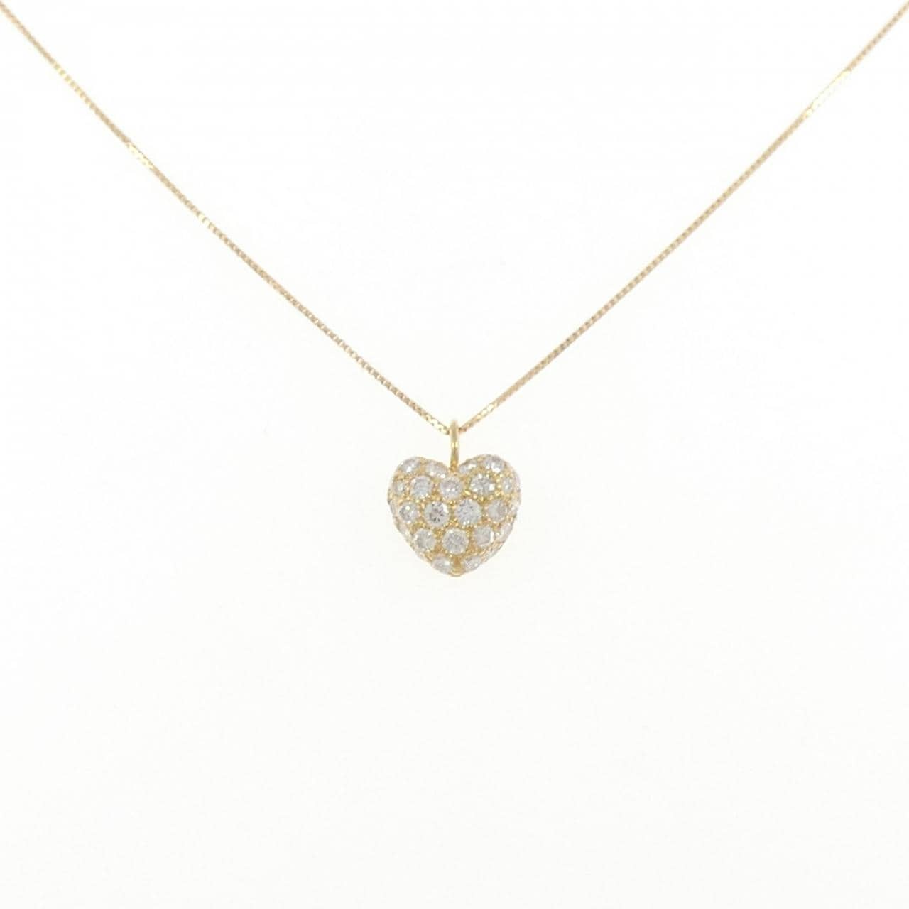 K18YG ハート ダイヤモンド ネックレス 0.50CT