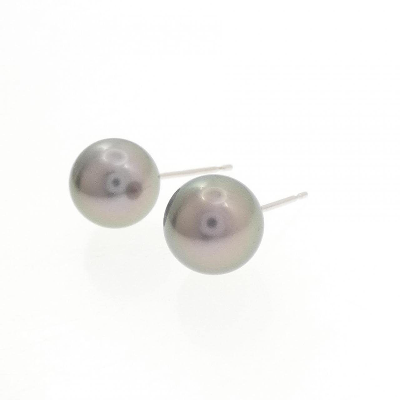 K14WG 黒蝶パール ピアス 9.2mm