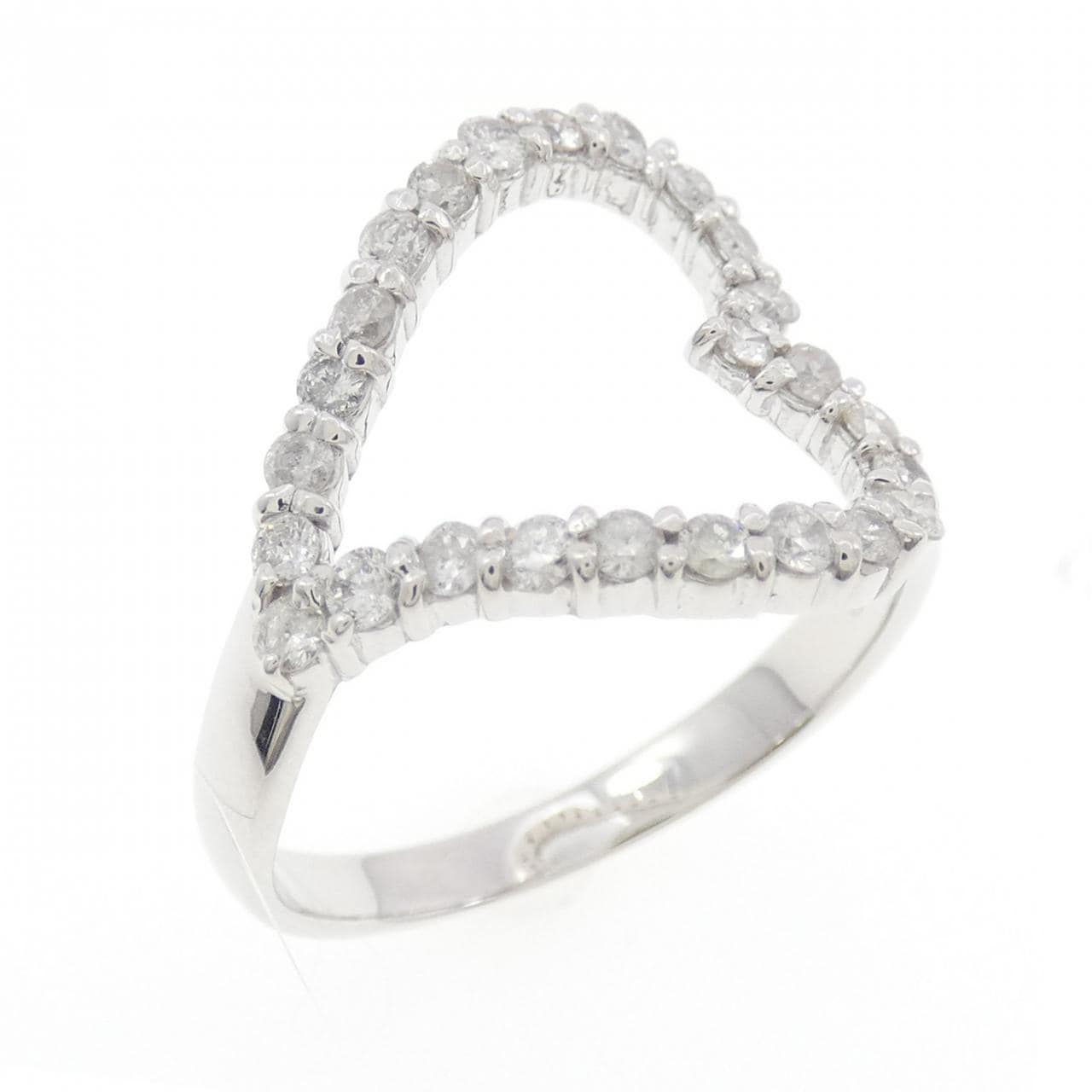 K18WG ハート ダイヤモンド リング 0.50CT