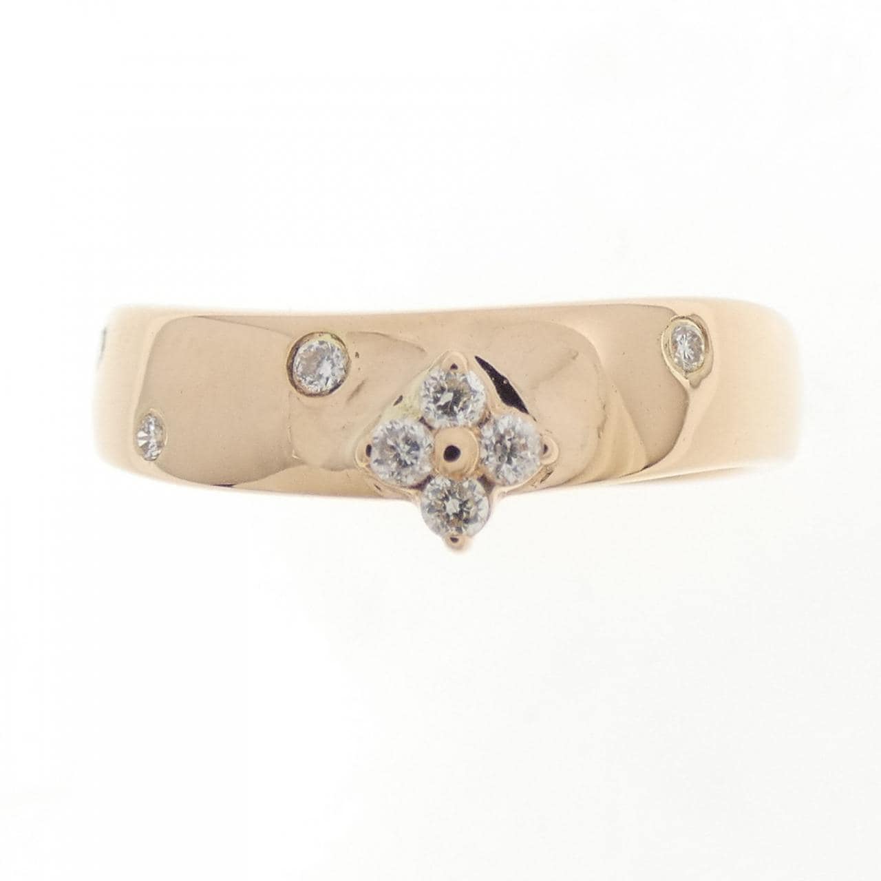 K18PG フラワー ダイヤモンド リング