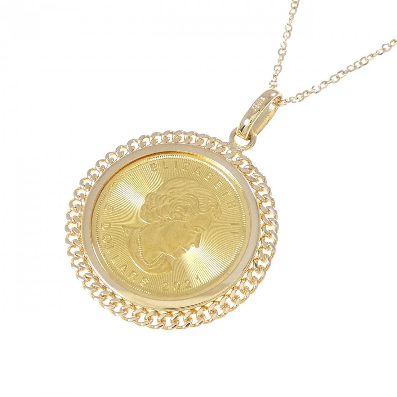 K18YG(枠) コイン ネックレス