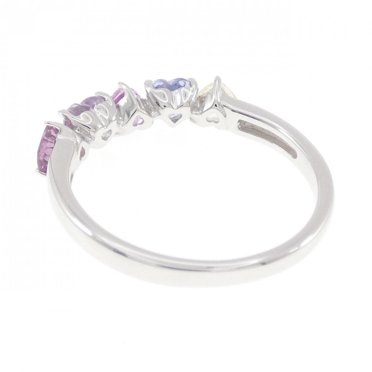 K18WG ハート サファイヤ リング 1.40CT