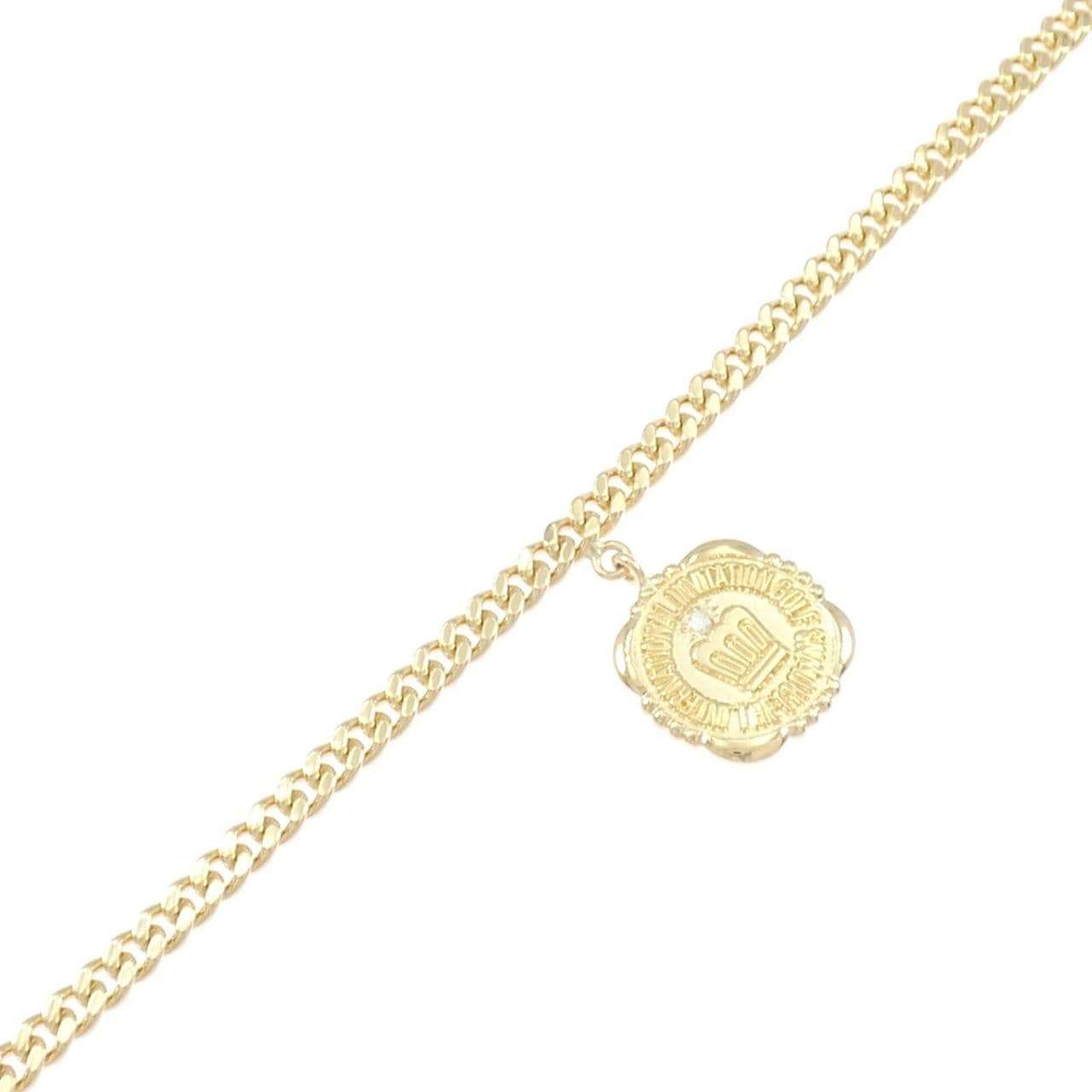 K18YG皇冠鑽石手鍊，0.02克拉