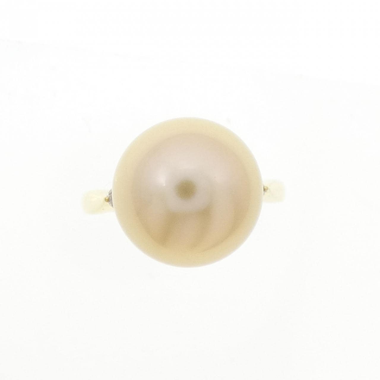 K18YG 白蝶パール リング 11.2cm