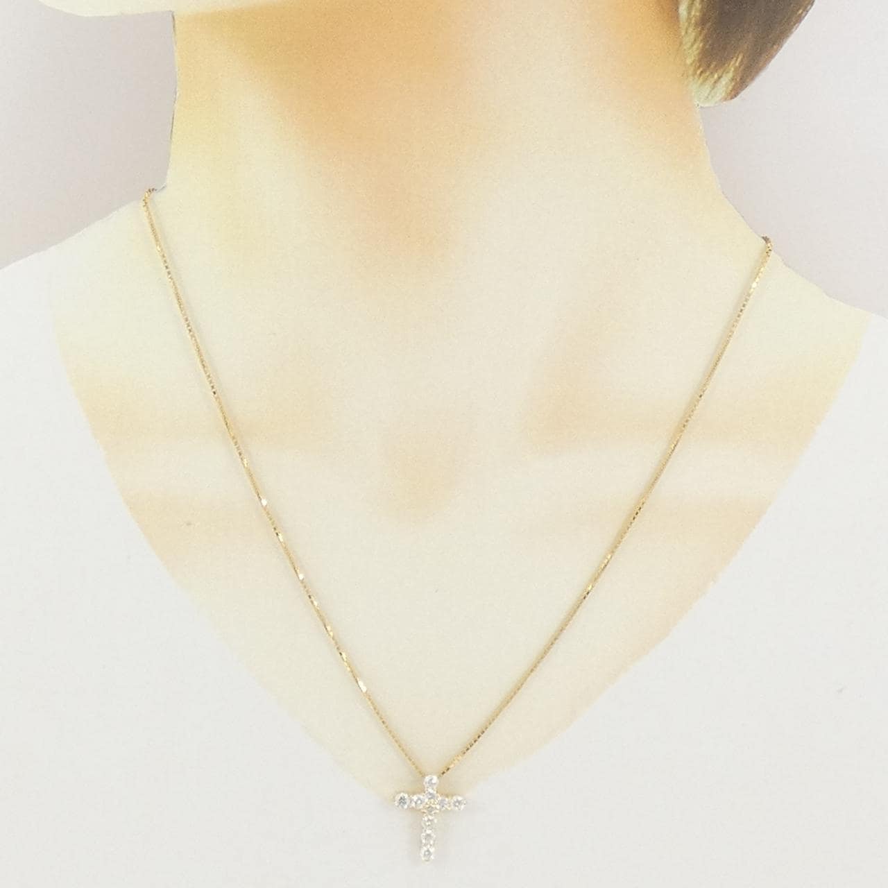 K18YG クロス ダイヤモンド ネックレス 1.00CT